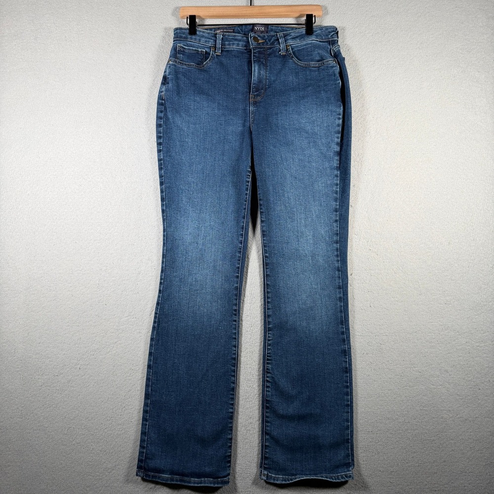 NYDJ Barbara Bootcut Jeans Size 12 Cooper Blue Lift Tuck MPXABB2365 Womens